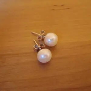 Natural freshwater pearl earrings (7-8 mm, SS 925)