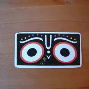 Sticker with eyes of Lord Jagannath (7x3,5 cm)