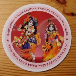 Round sticker with Radha-Krishna (8 cm)