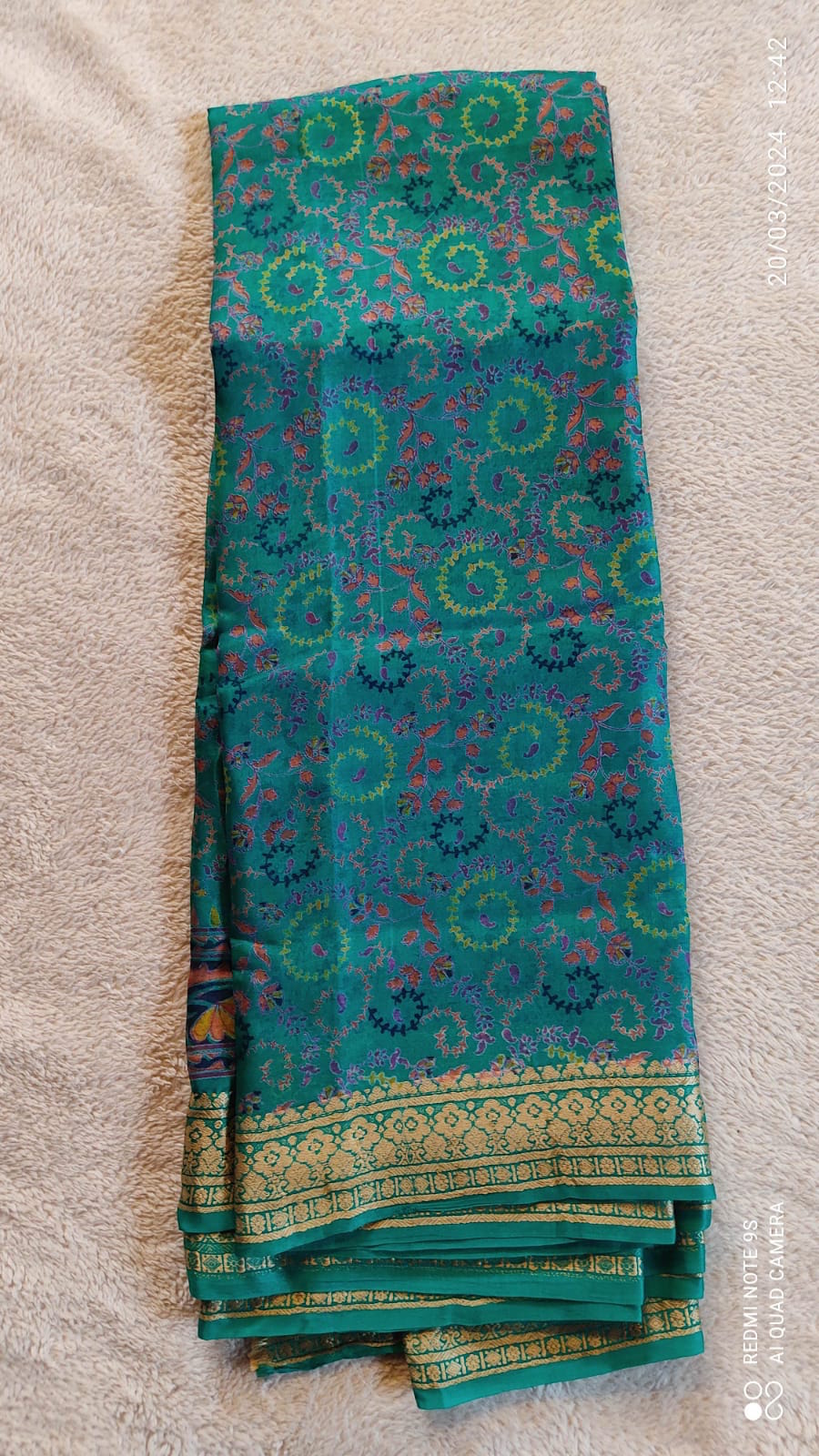 Кашмирское шелковое сари, 110 см