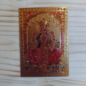 Golden sticker with Lakshmi (6x8.5 cm)